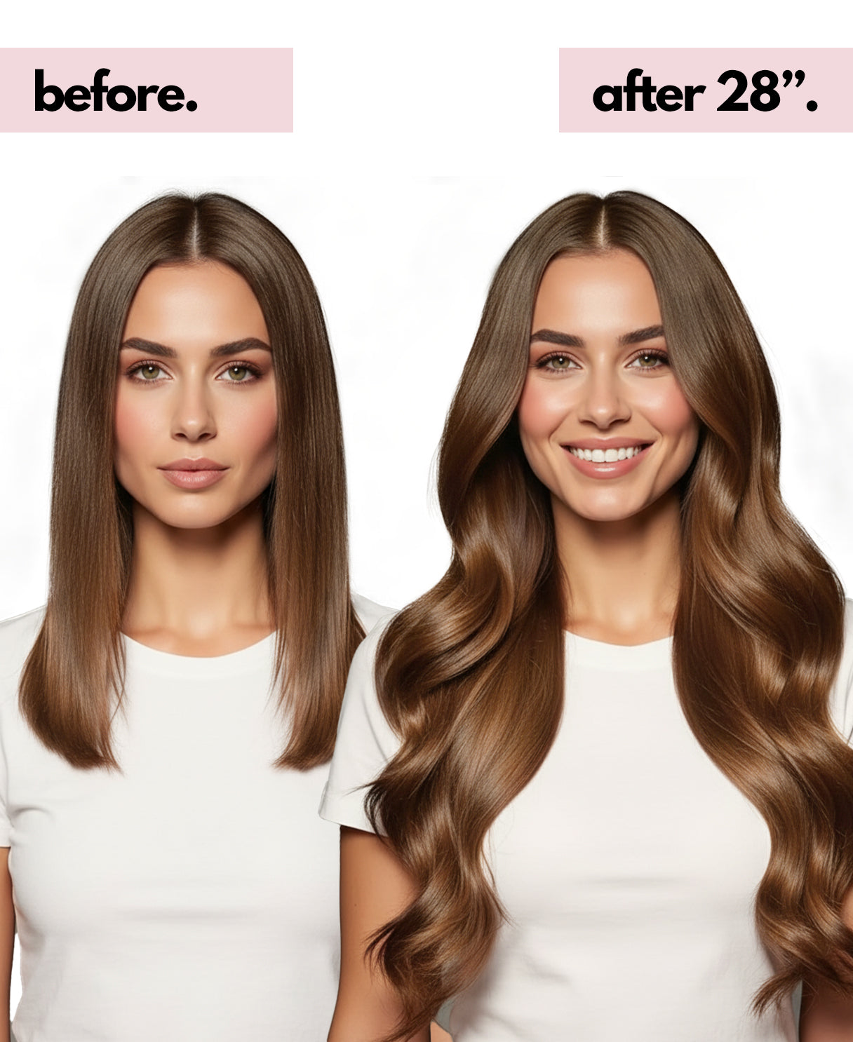 invisible clip-in hair extensions light brown.