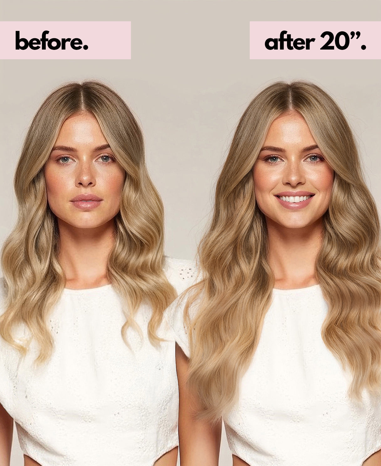 invisible clip-in hair extensions medium blonde.