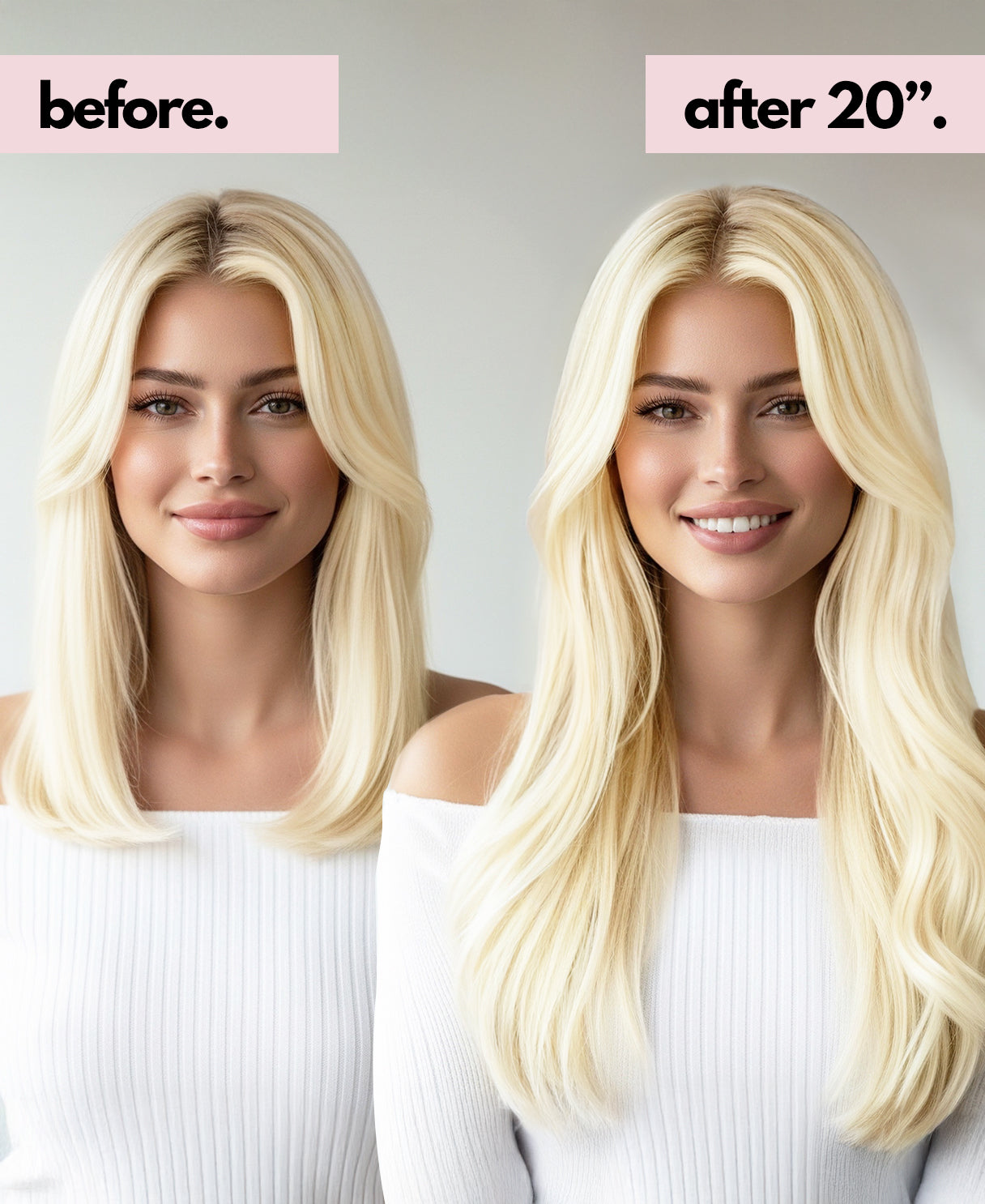 clip-in hair extensions platinum blonde.