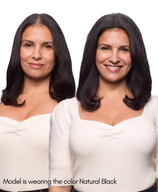 hair topper 12" natural black.