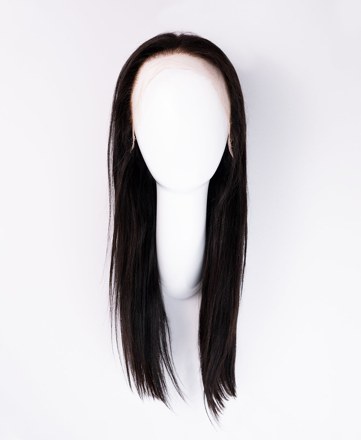 lace front layered human wig - 16" natural black.