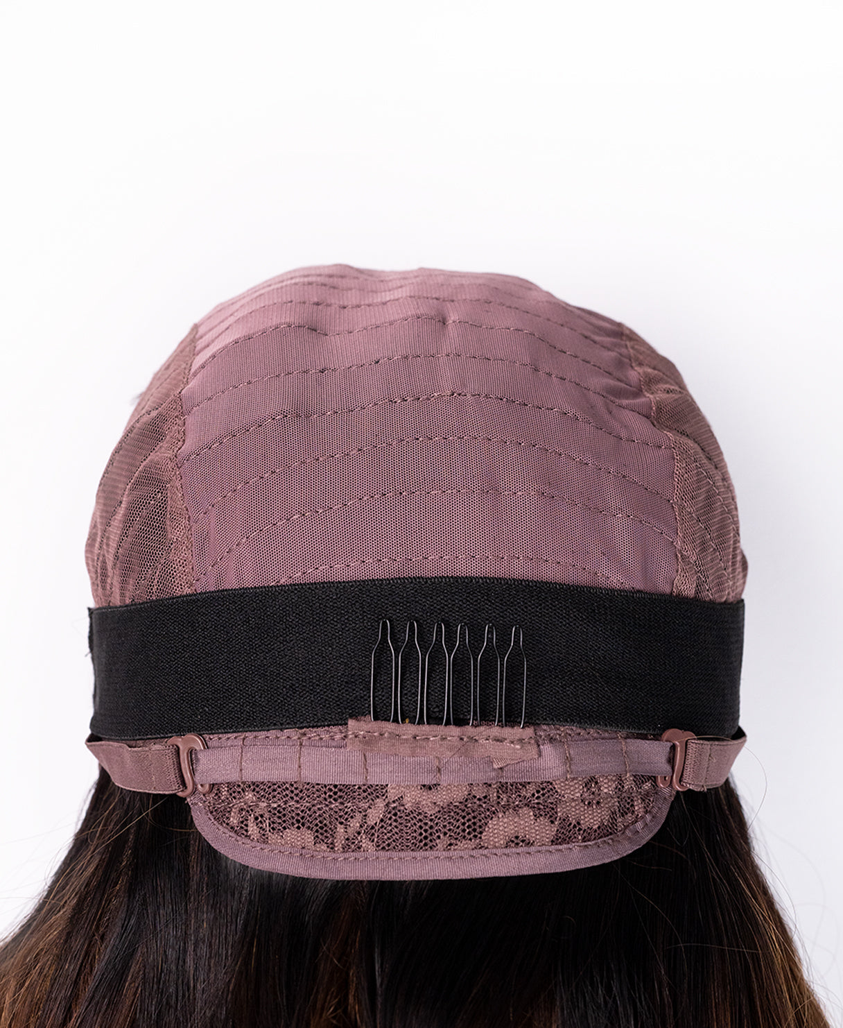 lace front human wig - 10" rooted brown bouncy curls.