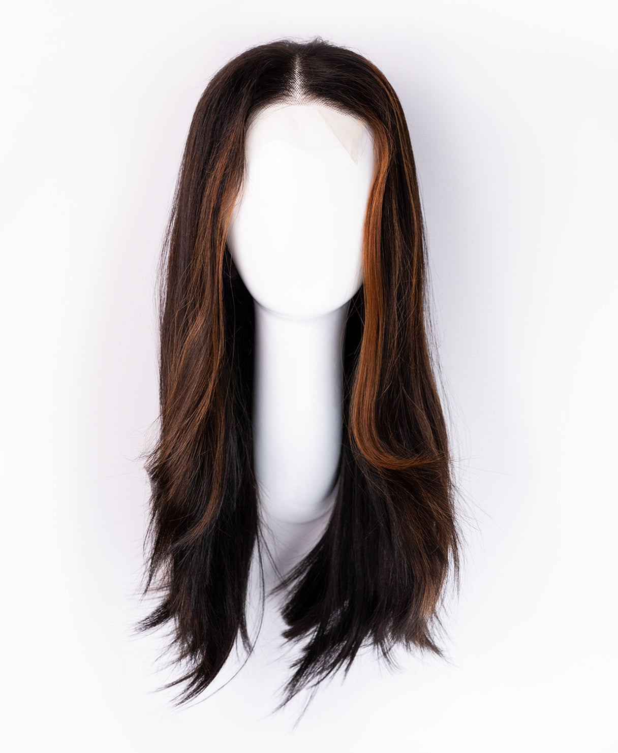 lace front human wig - 18" mocha balayage.
