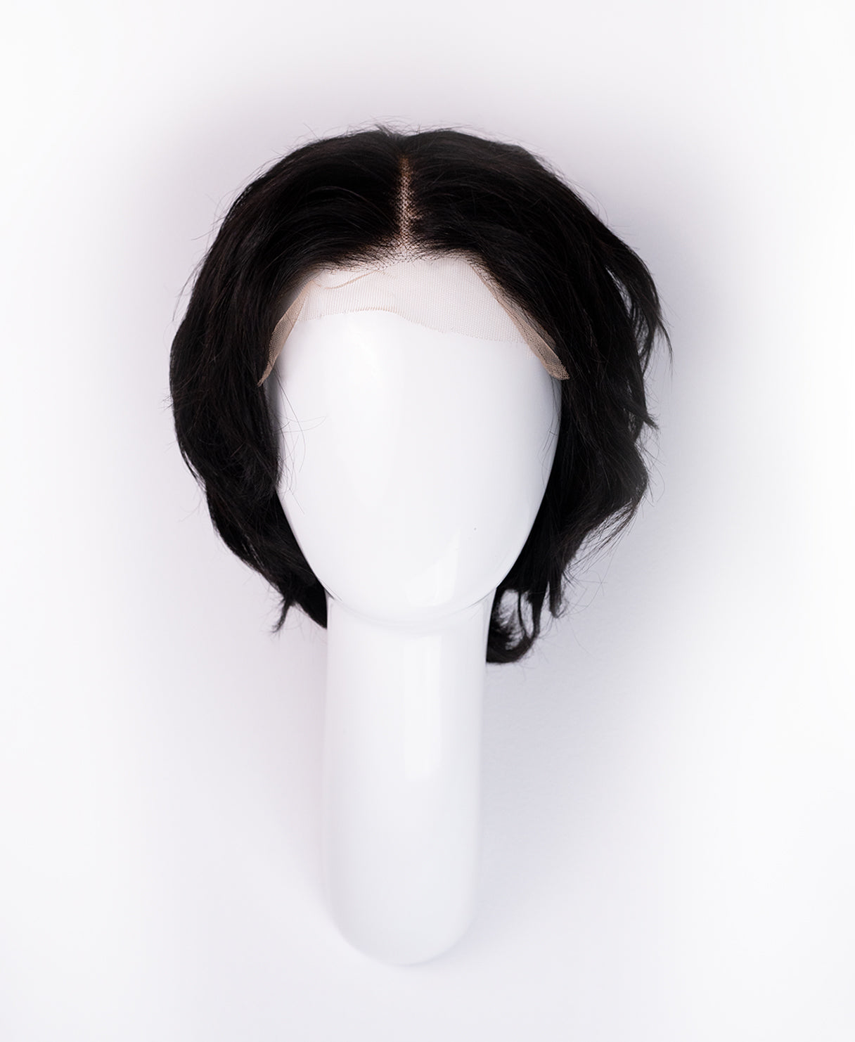 layered lace front human wig - 8" natural black.