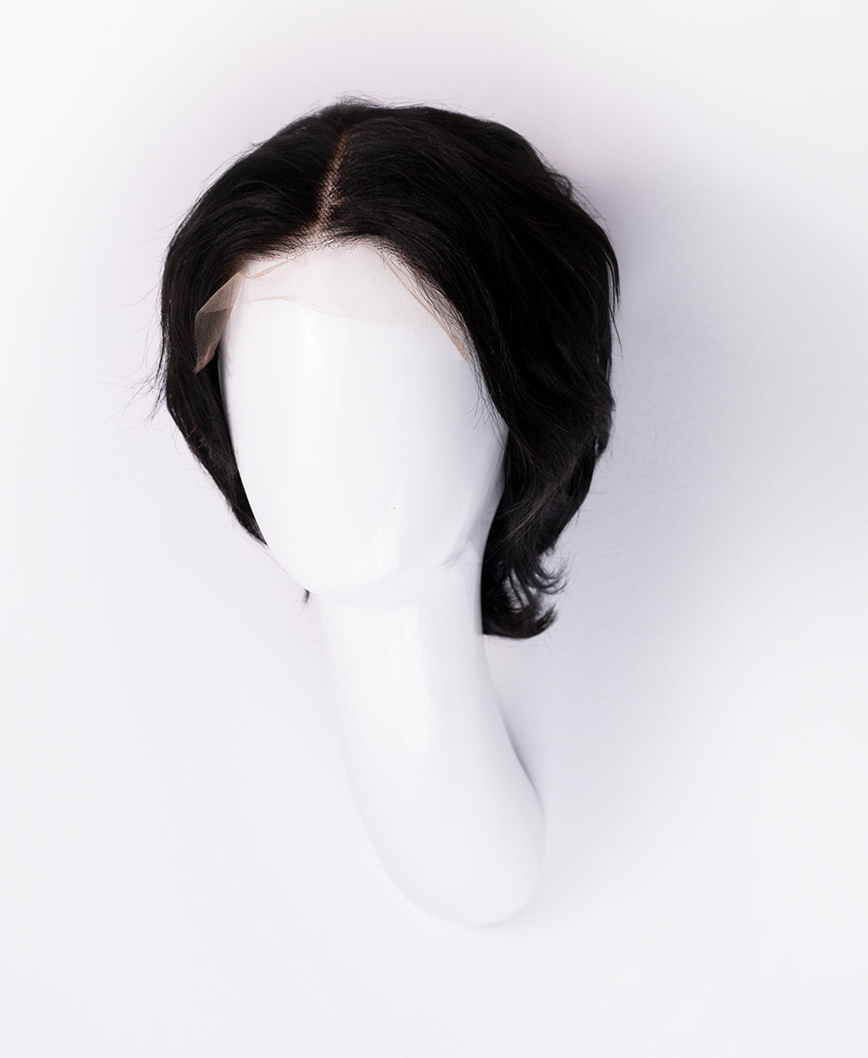 layered lace front human wig - 8" natural black.