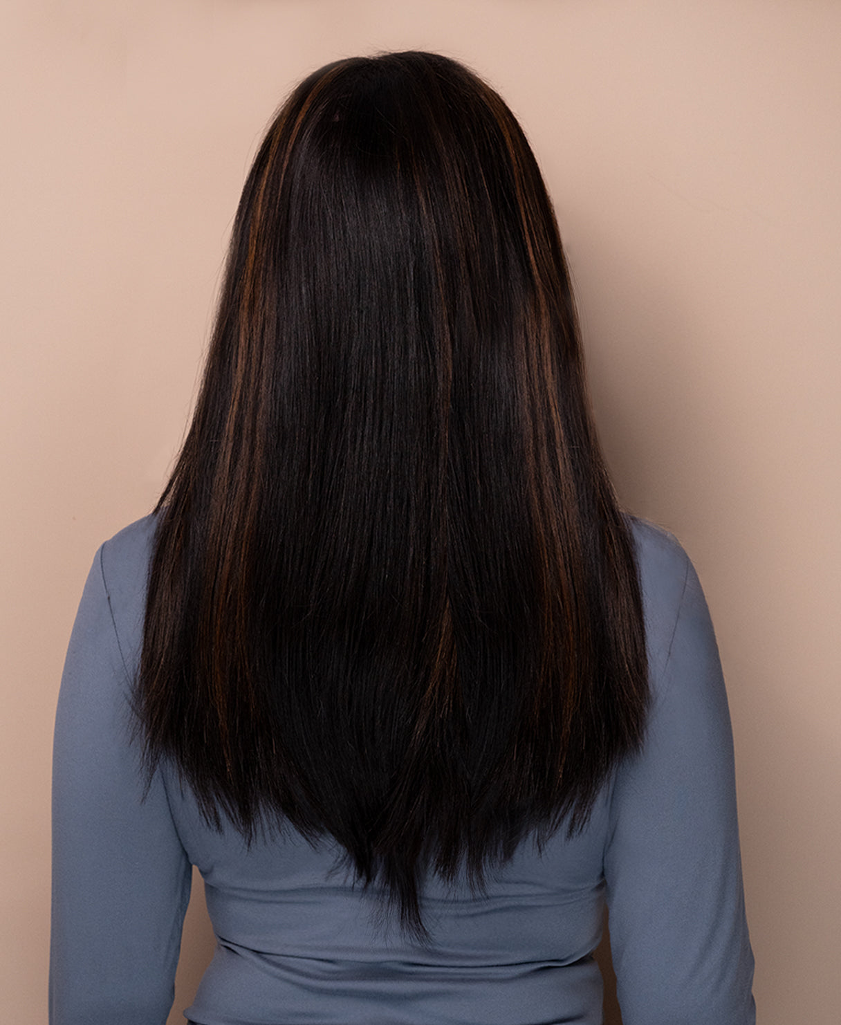 lace front human wig - 18" mocha balayage.