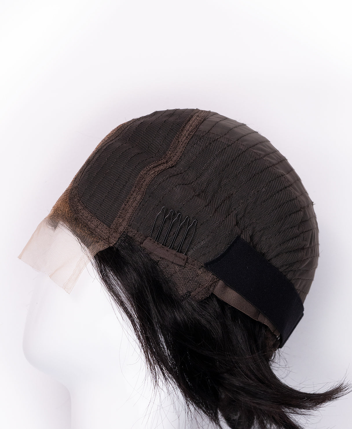 layered lace front human wig - 8" natural black.