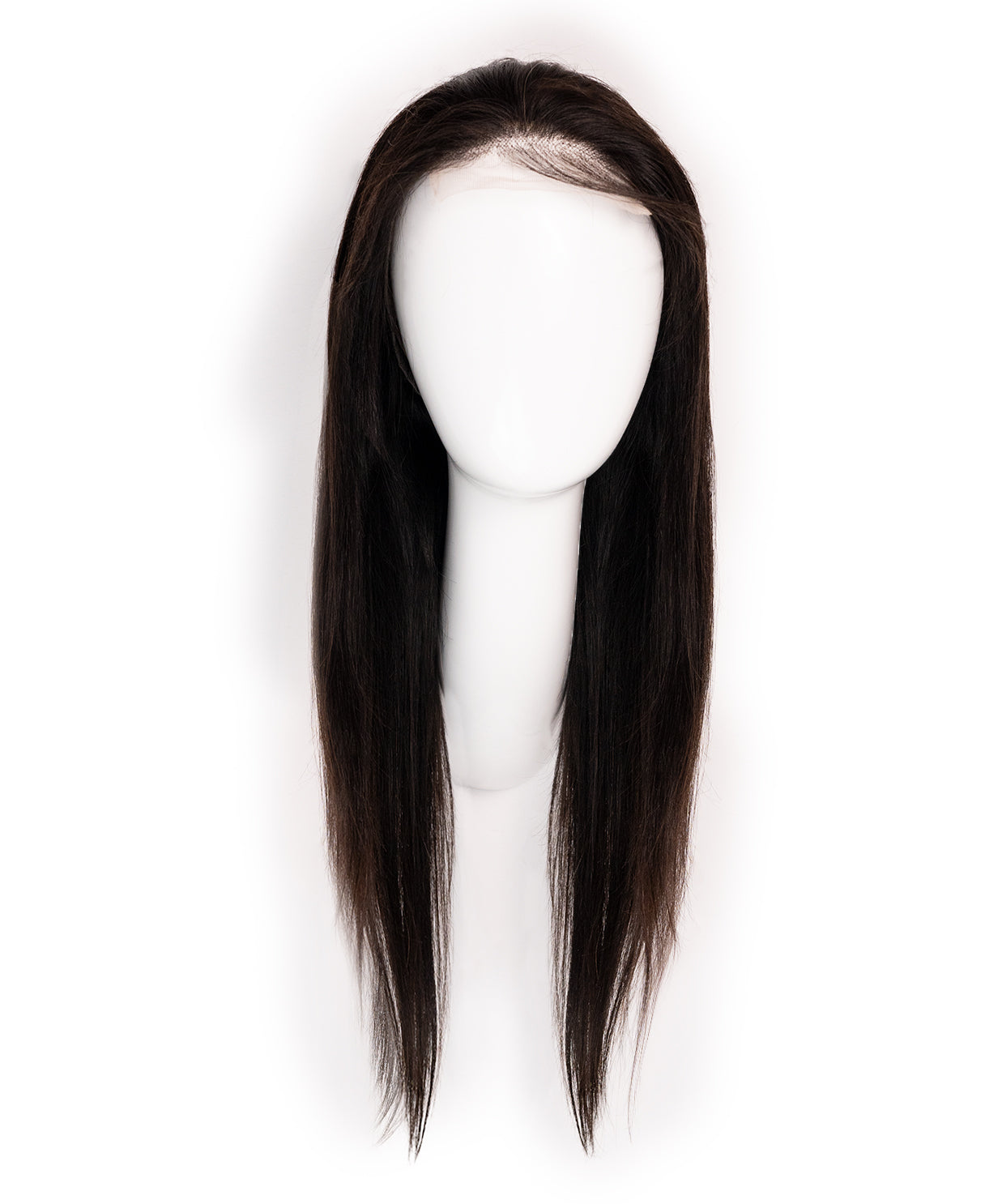 lace front human wig straight 4x4 - 20" natural black.