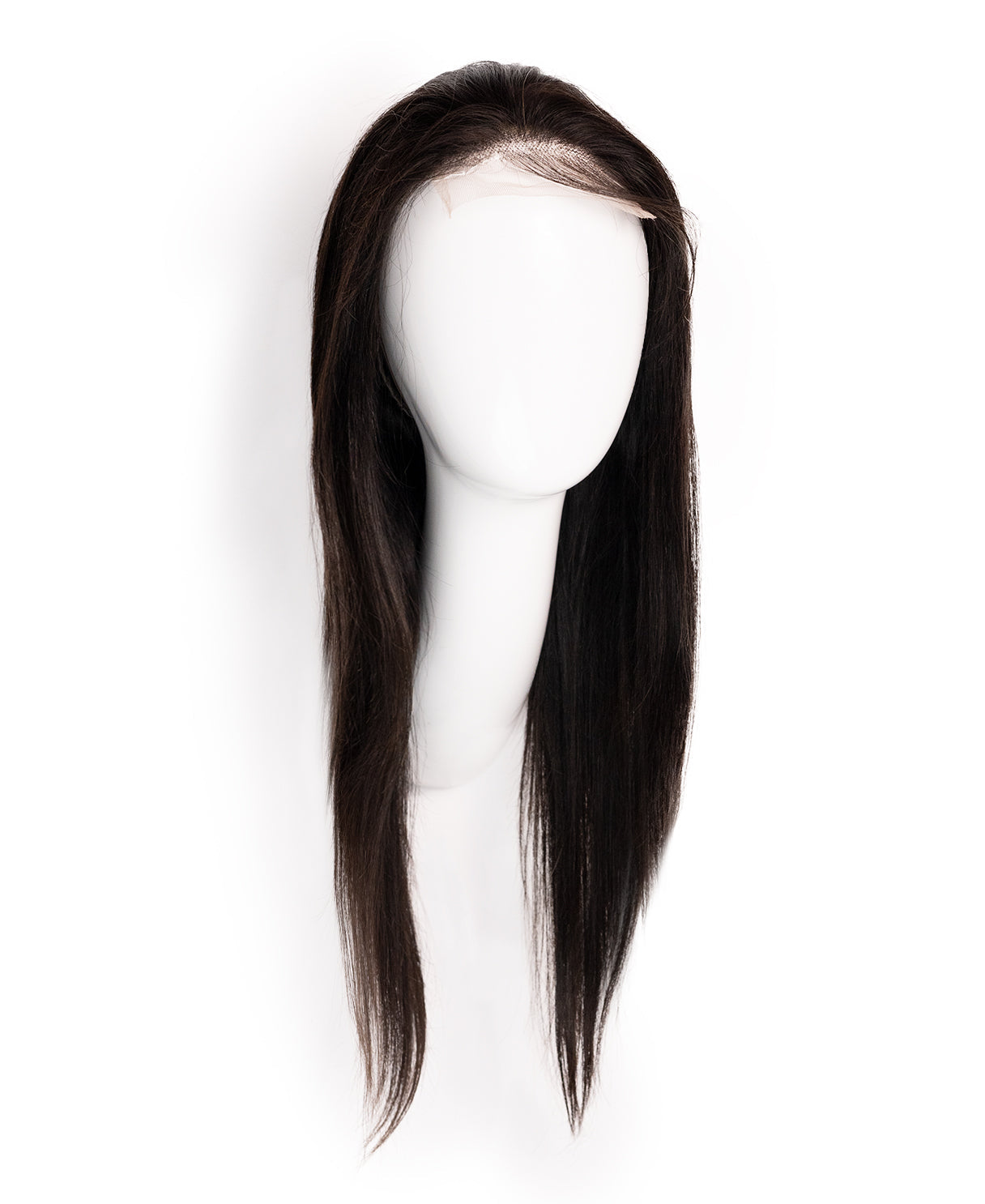 lace front human wig straight 4x4 - 20" natural black.
