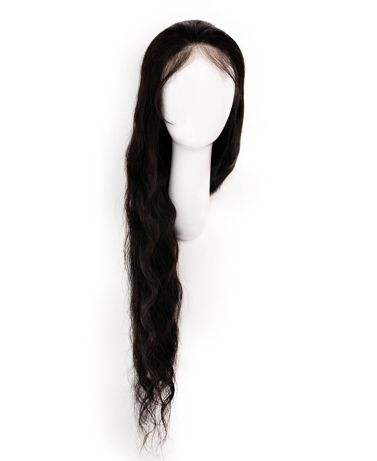 lace front human wig wavy 5x5 - 32" natural black.