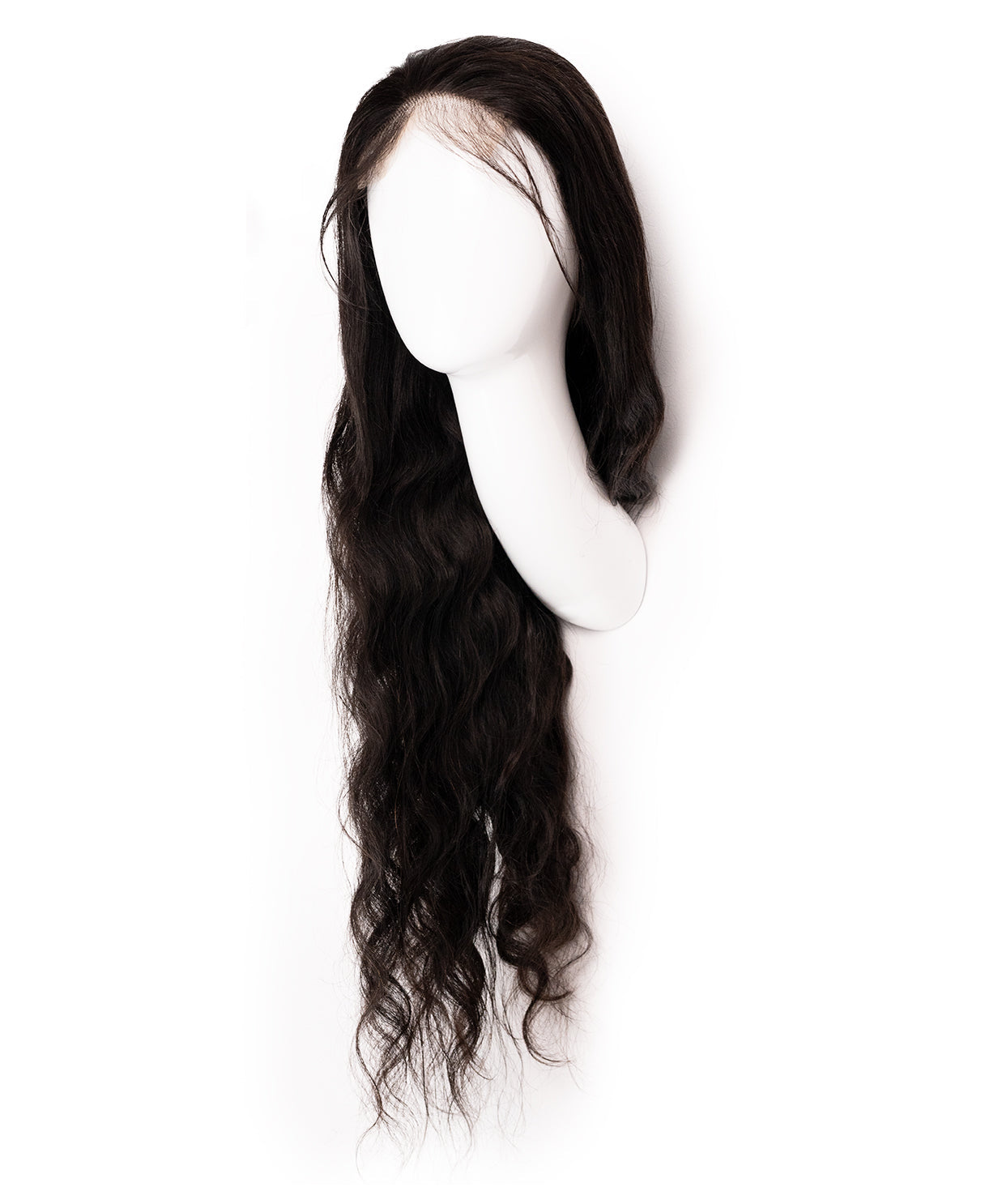 lace front human wig wavy 5x5 - 32" natural black.