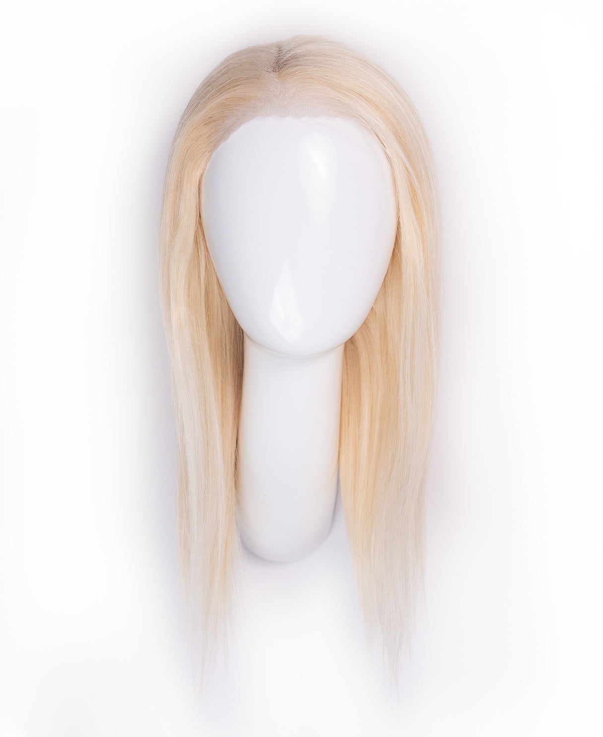 put on & go pre-cut lace human wig - 14" light blonde.