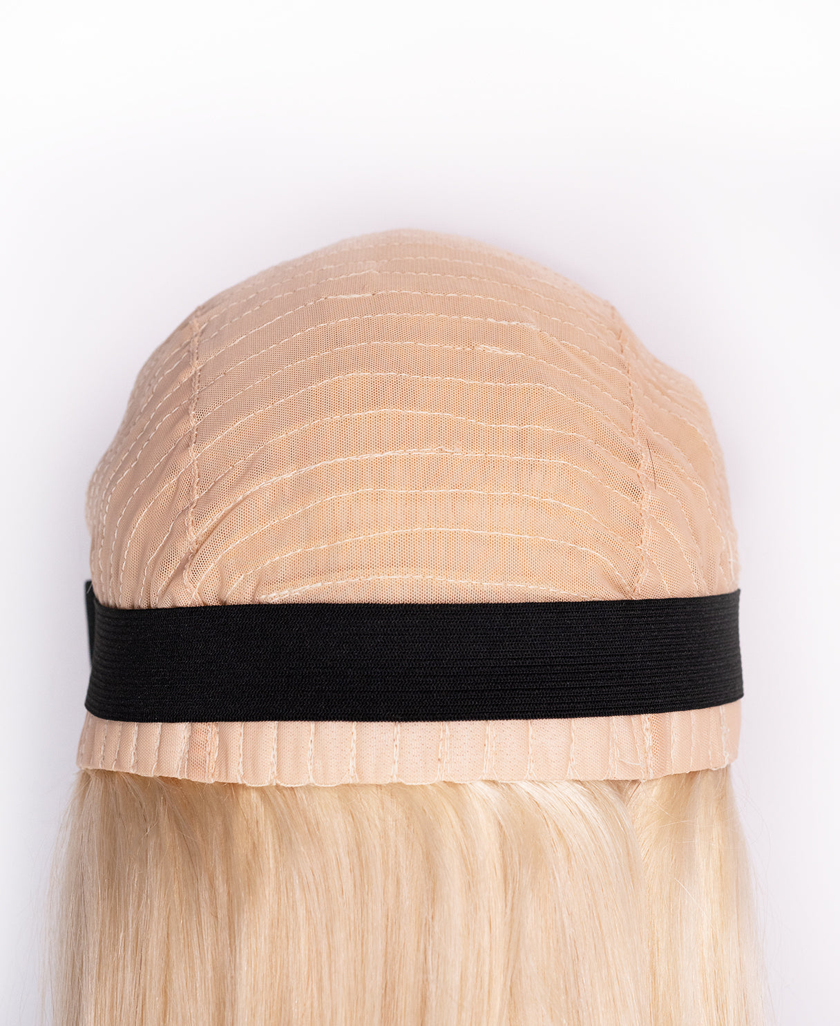 put on & go pre-cut lace human wig - 14" light blonde.