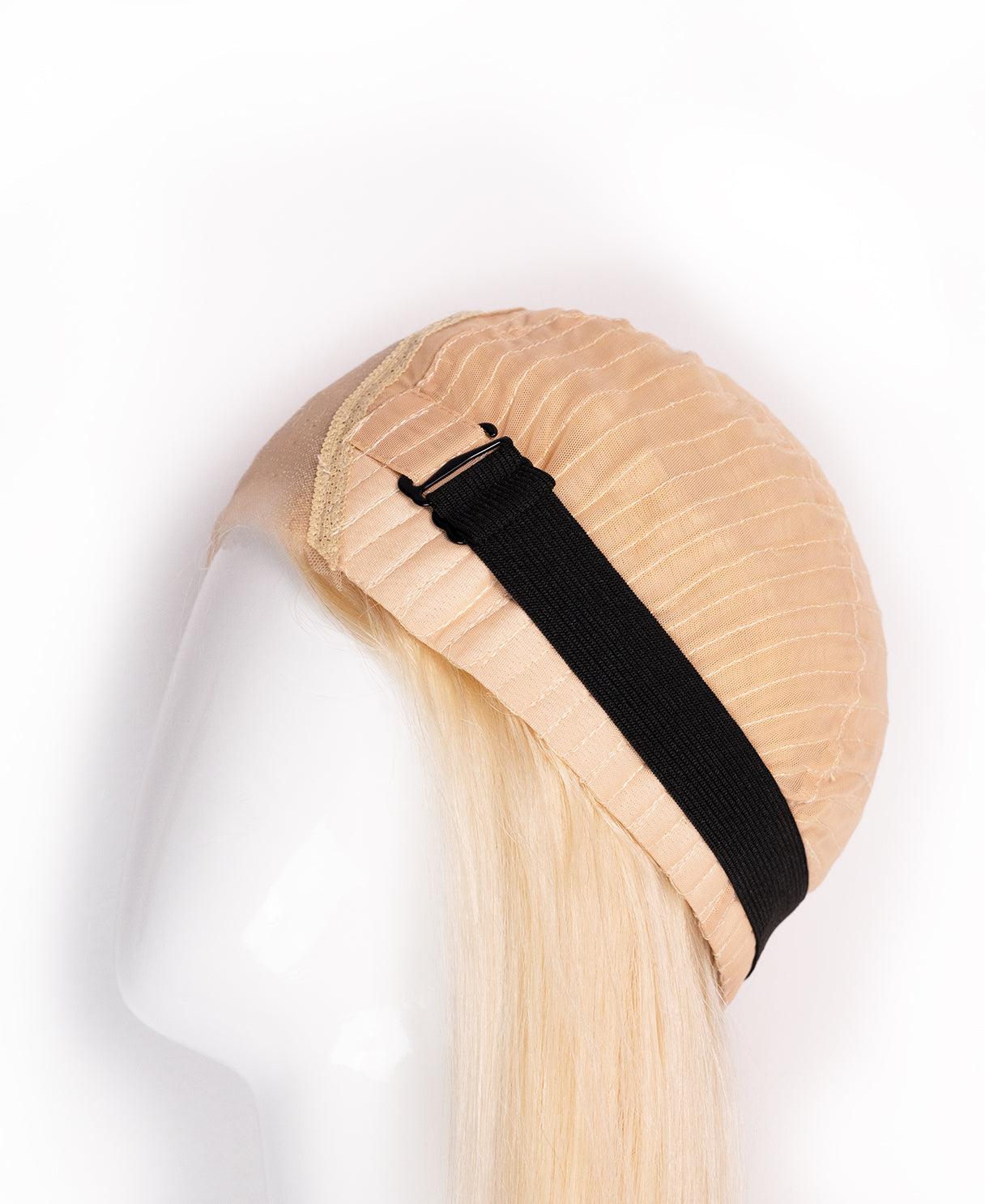 put on & go pre-cut lace human wig - 14" light blonde.