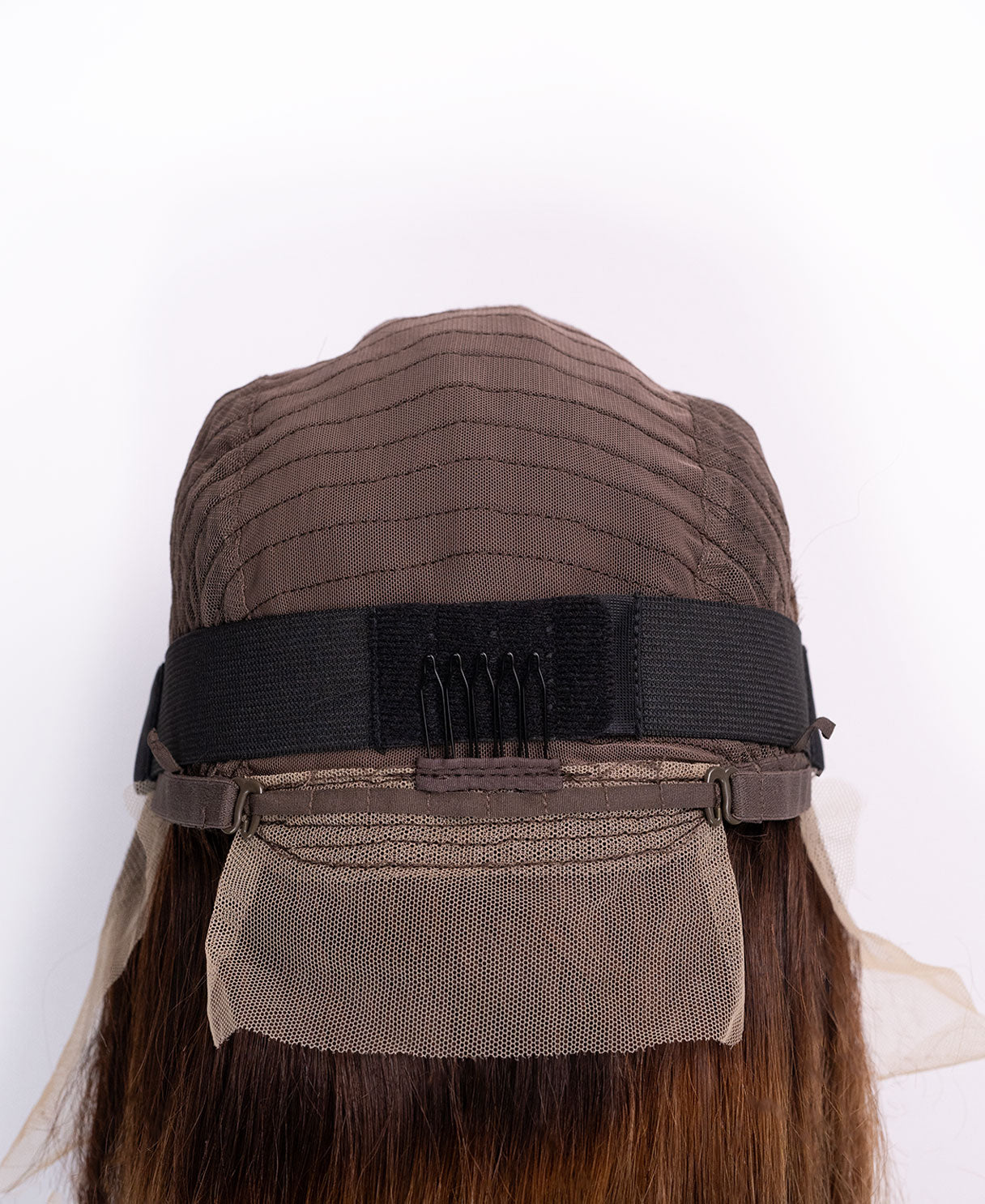 long bob human wig - 12" rooted brown.