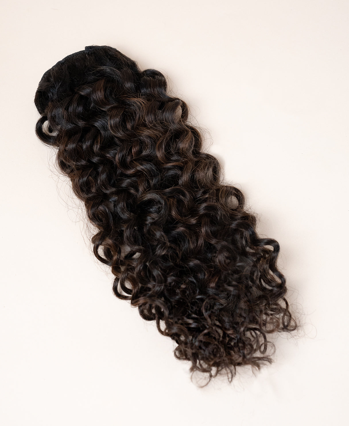curly (3A curls) clip-in hair extensions mocha balayage.