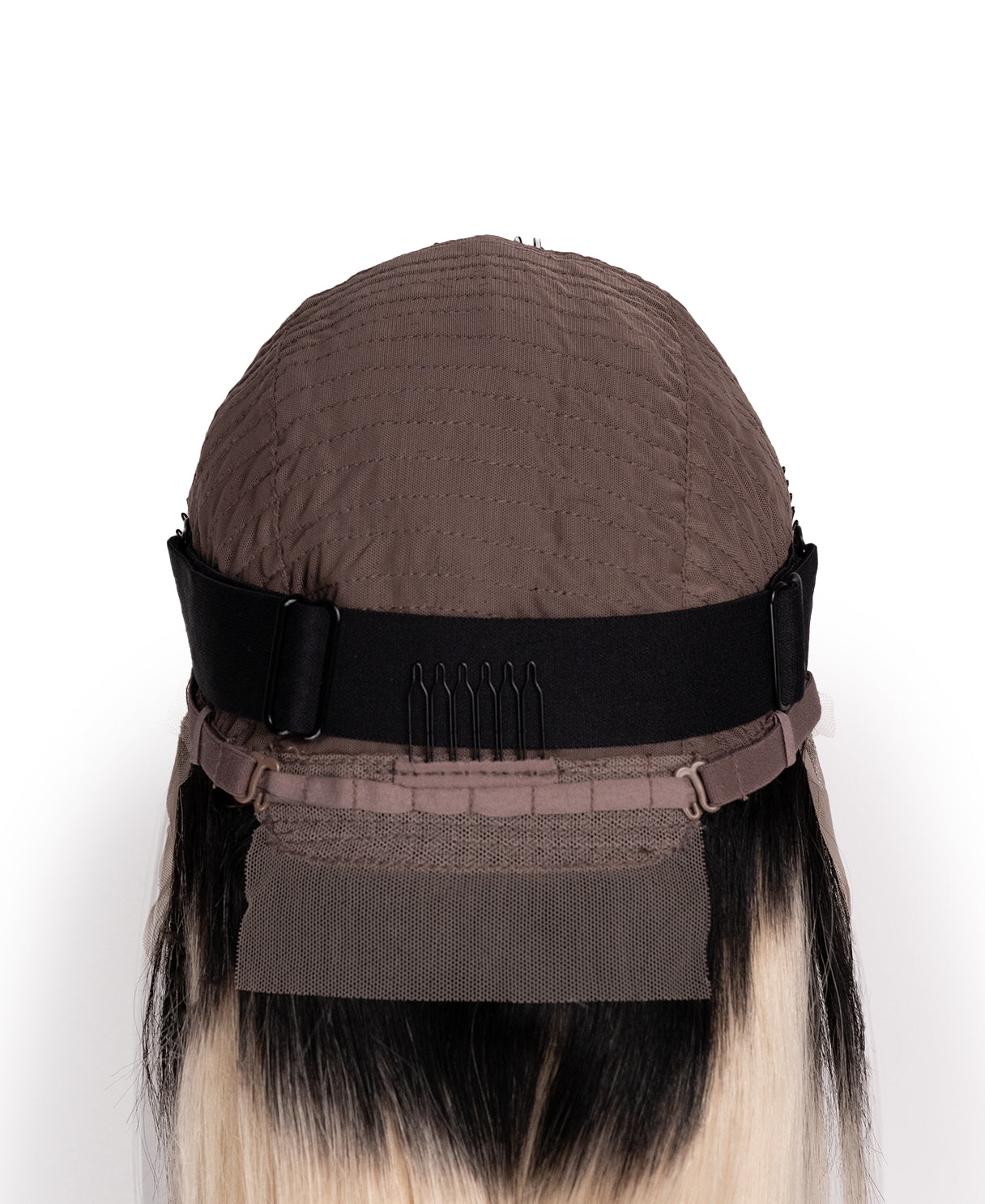 lace front human wig - 16" rooted platinum blonde.