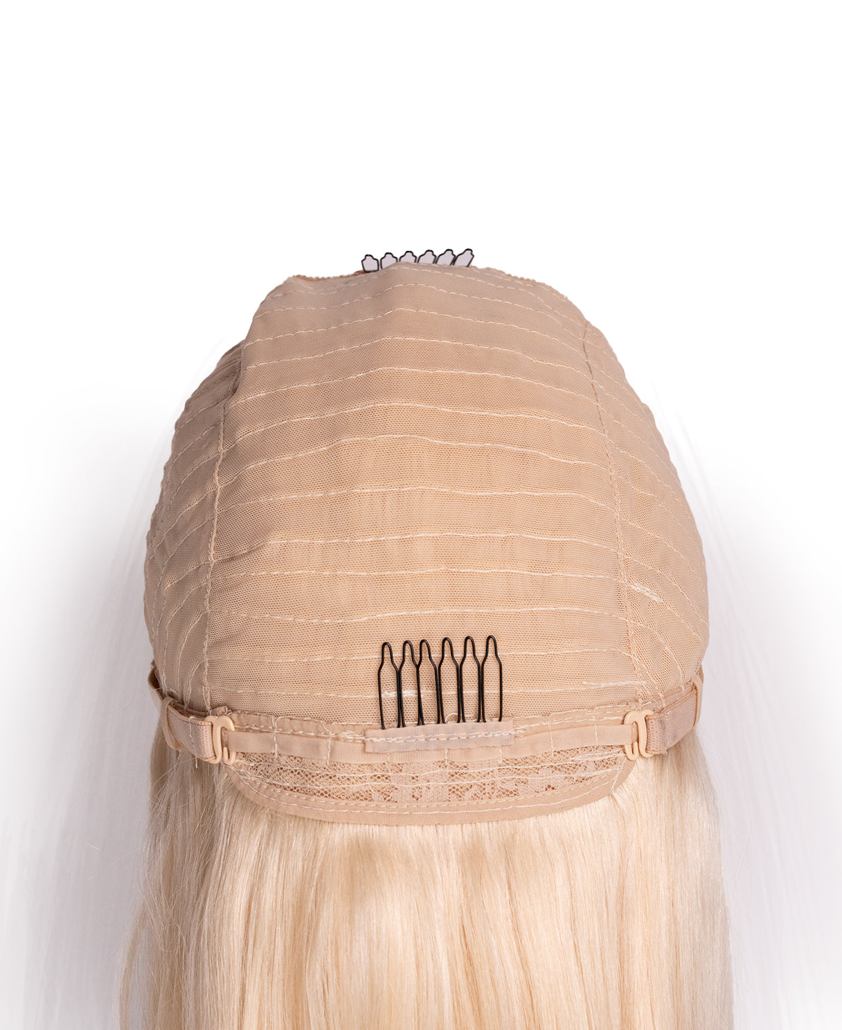 long bob with fringe human wig - 16" platinum blonde.