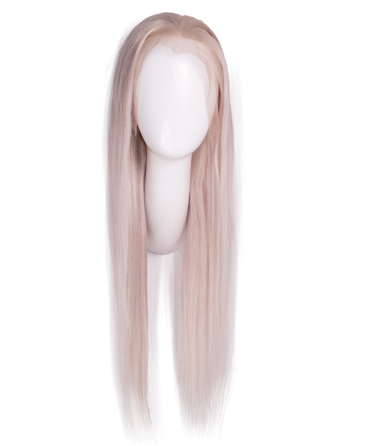 lace front human wig - 24" white blonde.