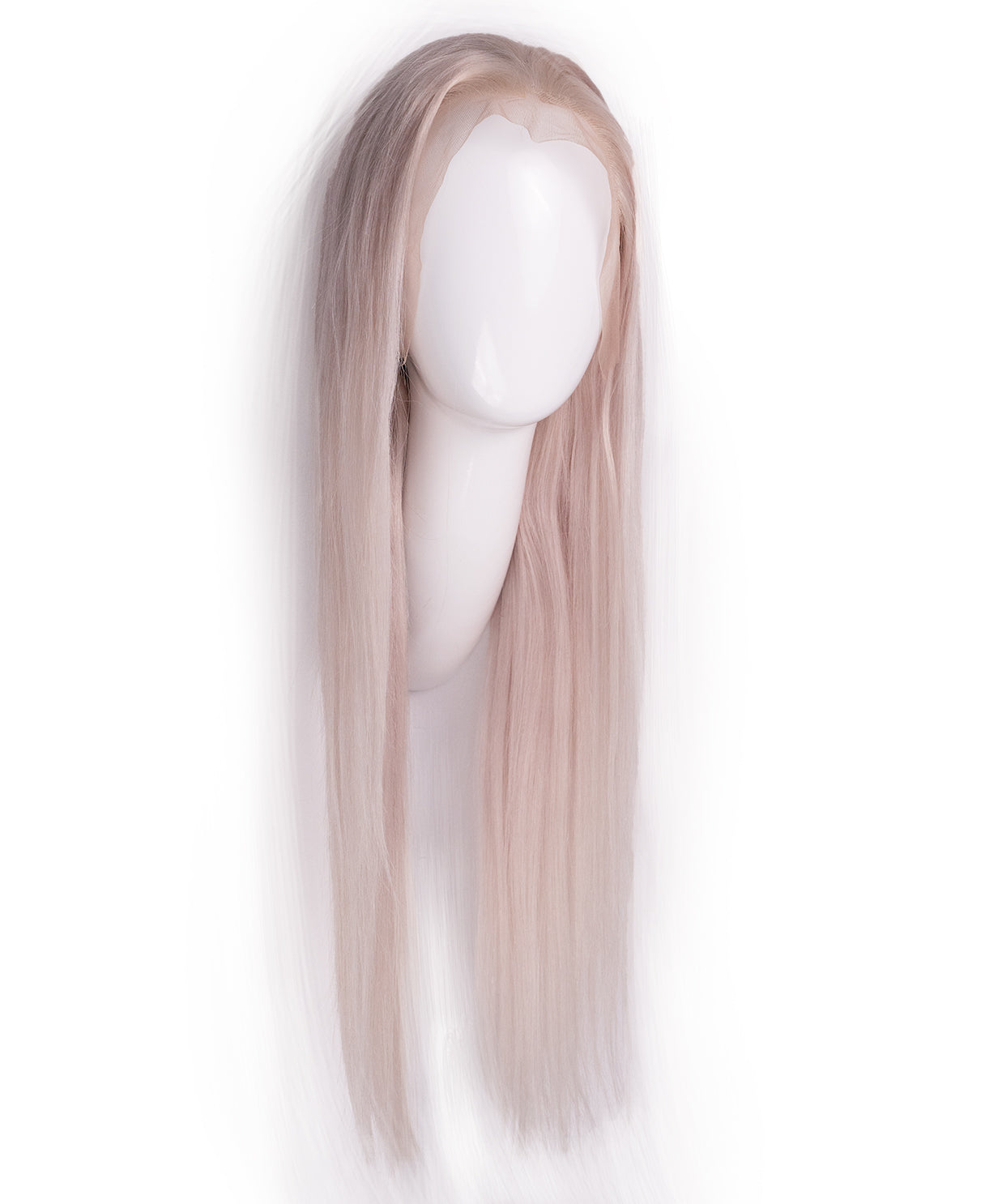 lace front human wig - 24" white blonde.