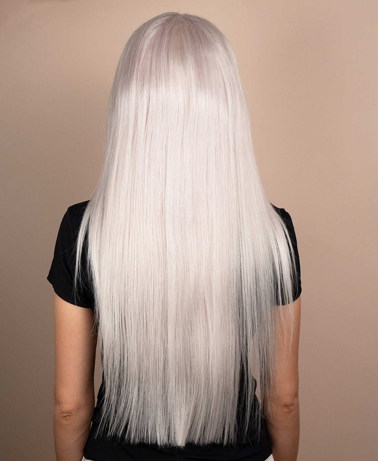 lace front human wig - 24" white blonde.