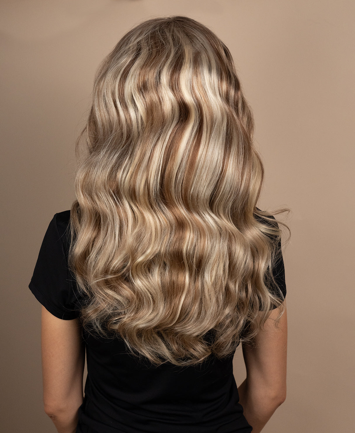 lace front human wig - 20" ash blonde highlights.