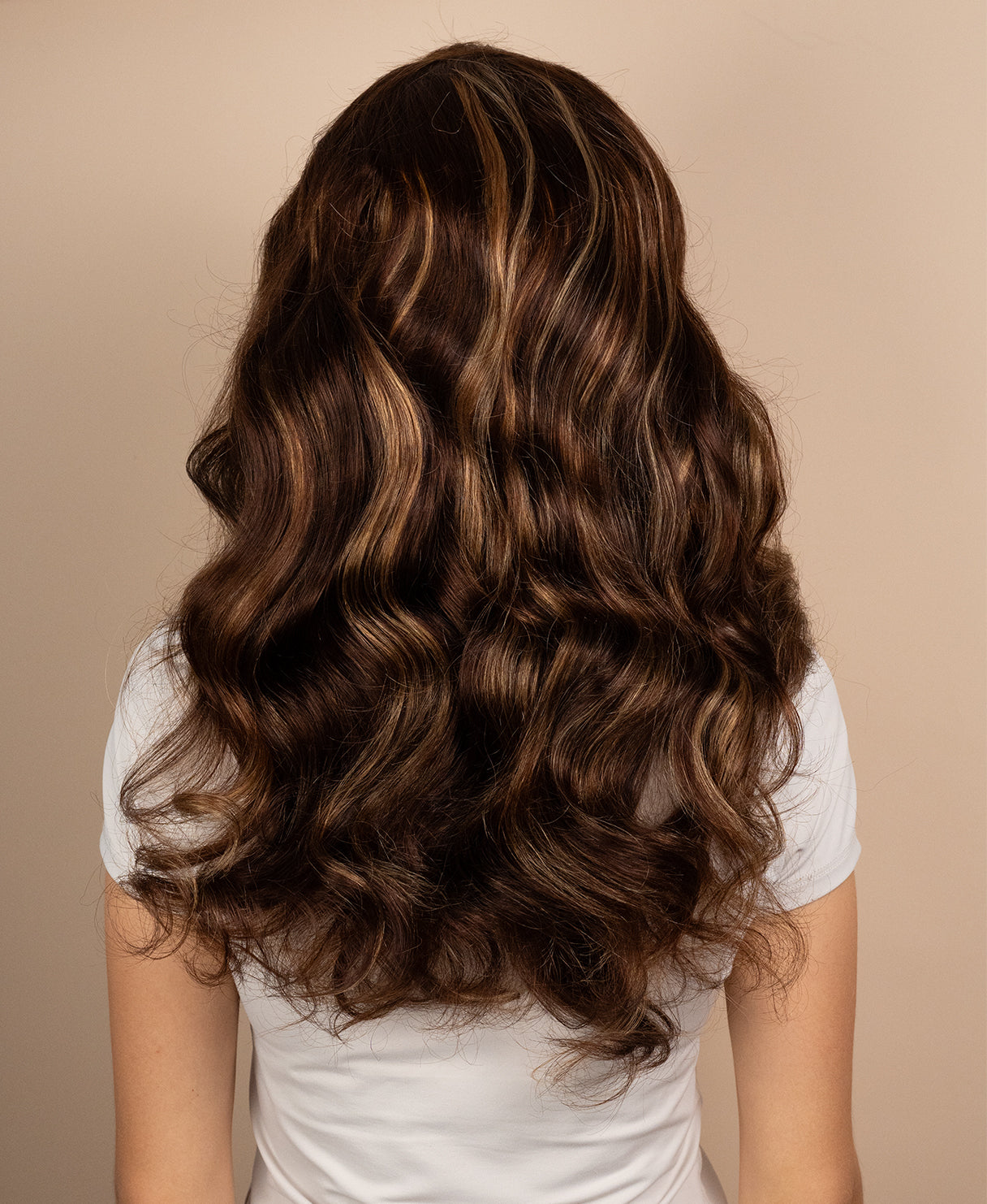 lace front human wig - 20" bronde highlights.