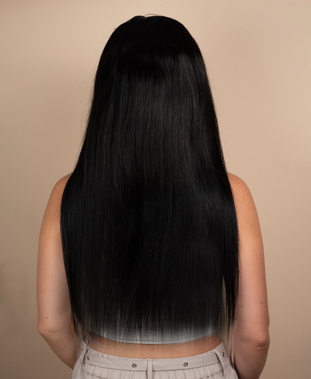 full lace human wig - 22" natural black.