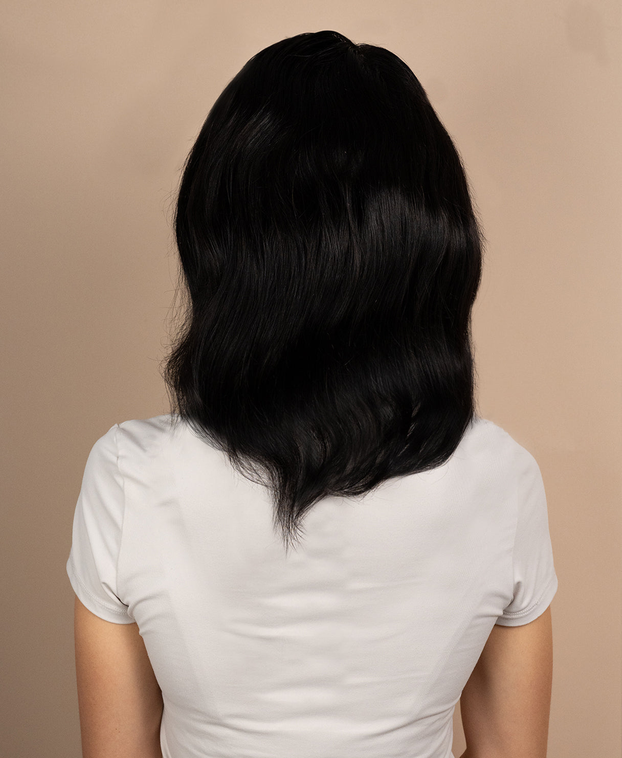 full lace human wig - 12" natural black.