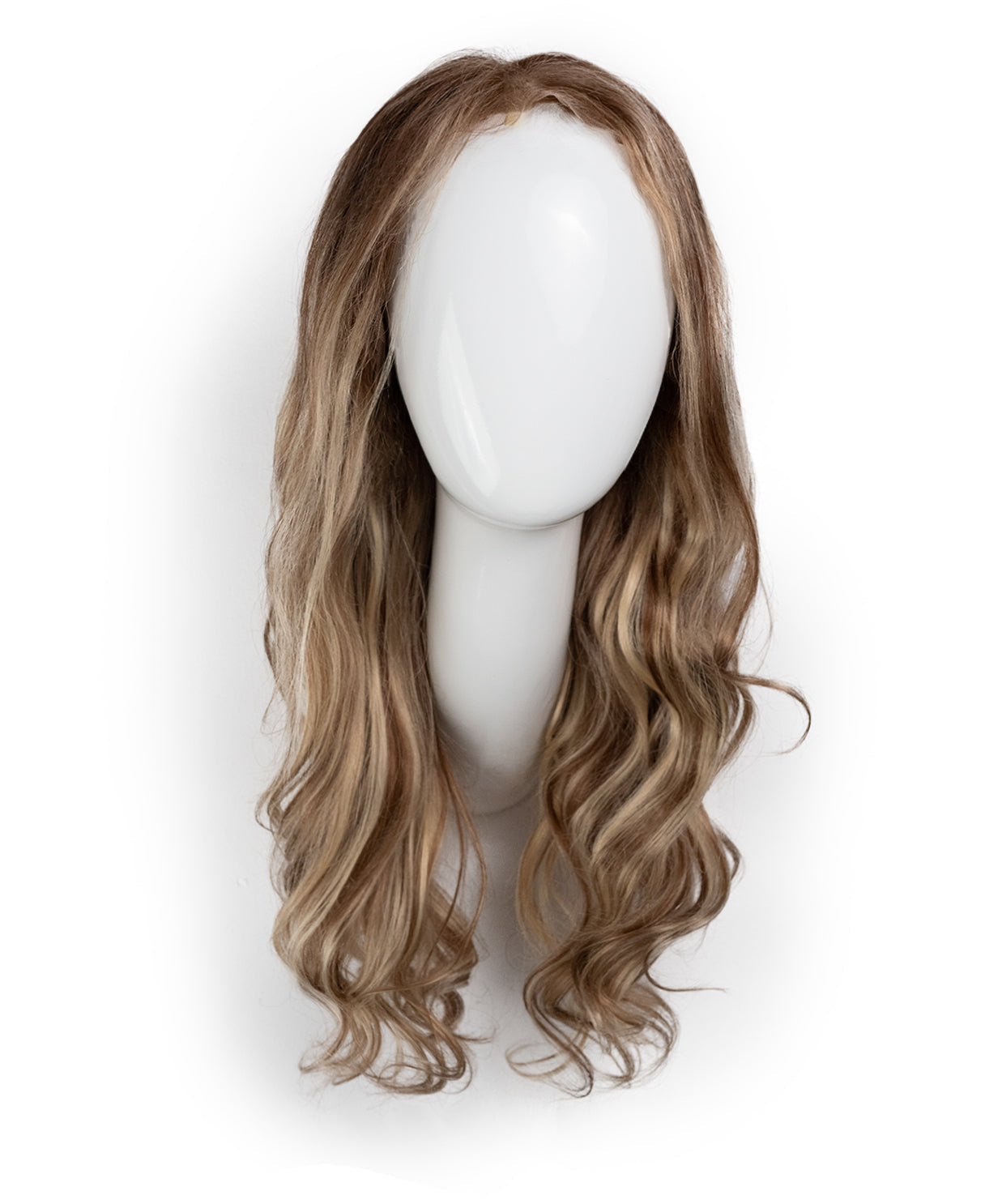 lace front human wig - 20" ash blonde highlights.