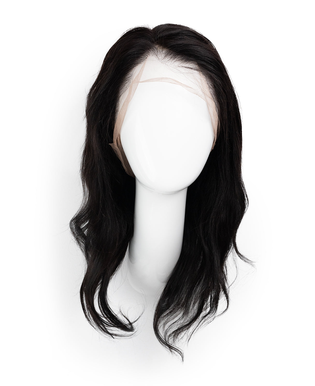 full lace human wig - 12" natural black.