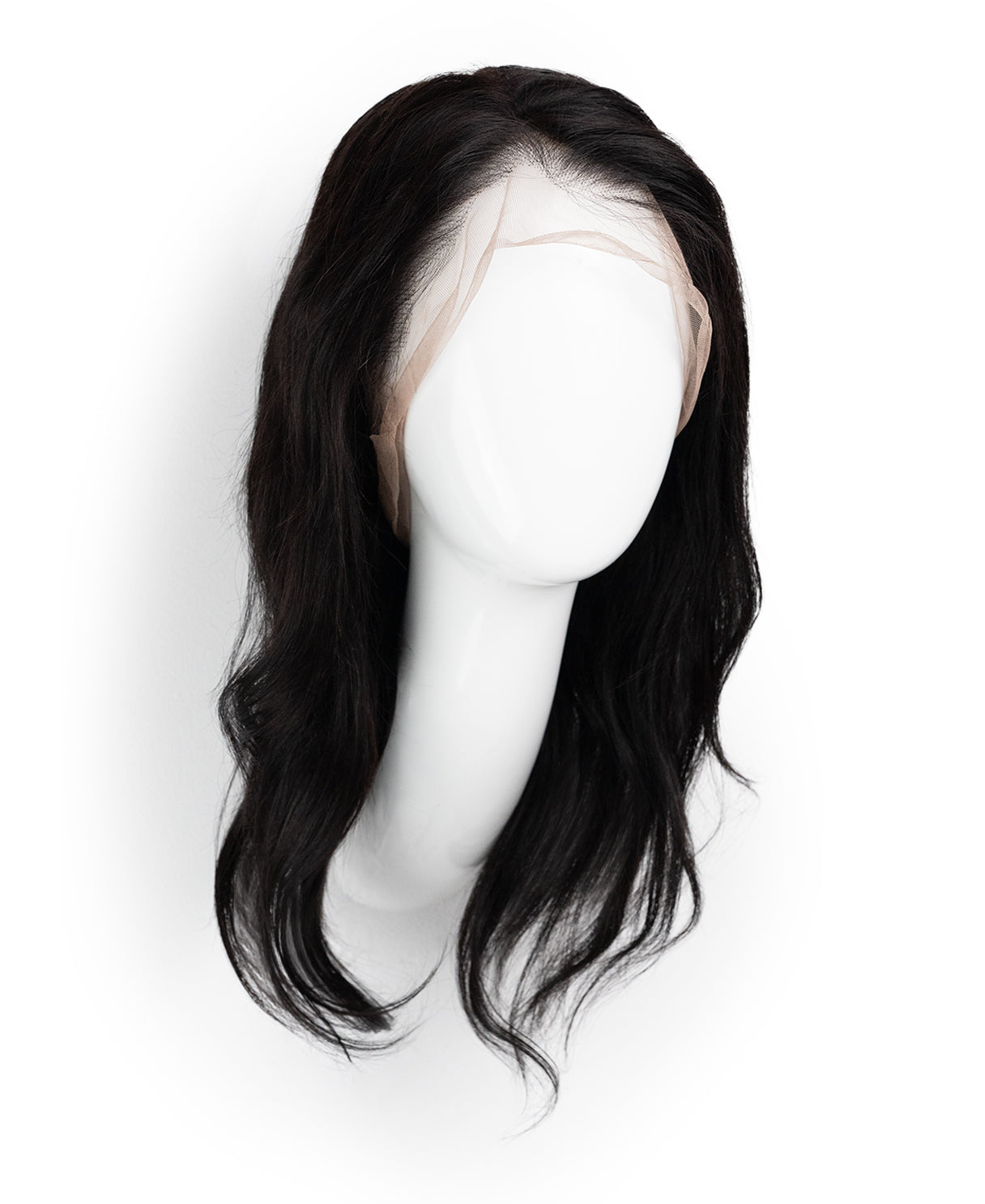 full lace human wig - 12" natural black.