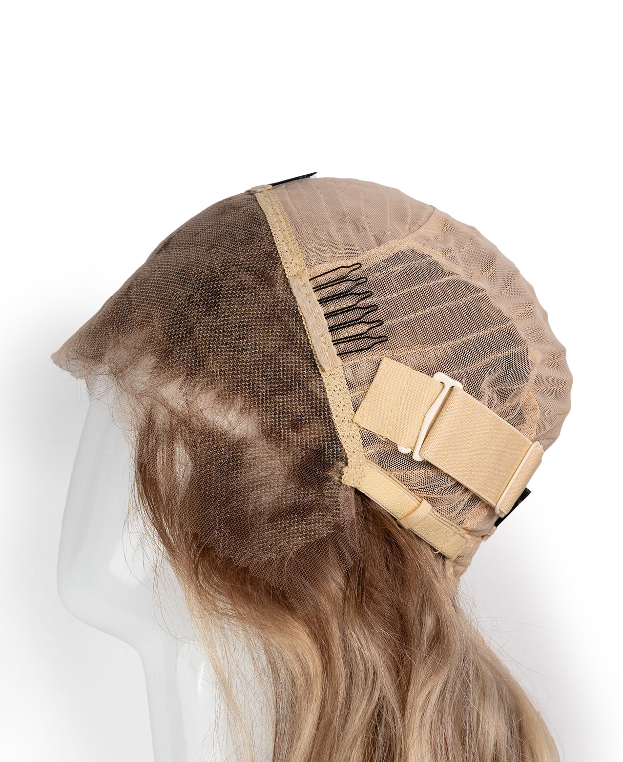 lace front human wig - 20" ash blonde highlights.