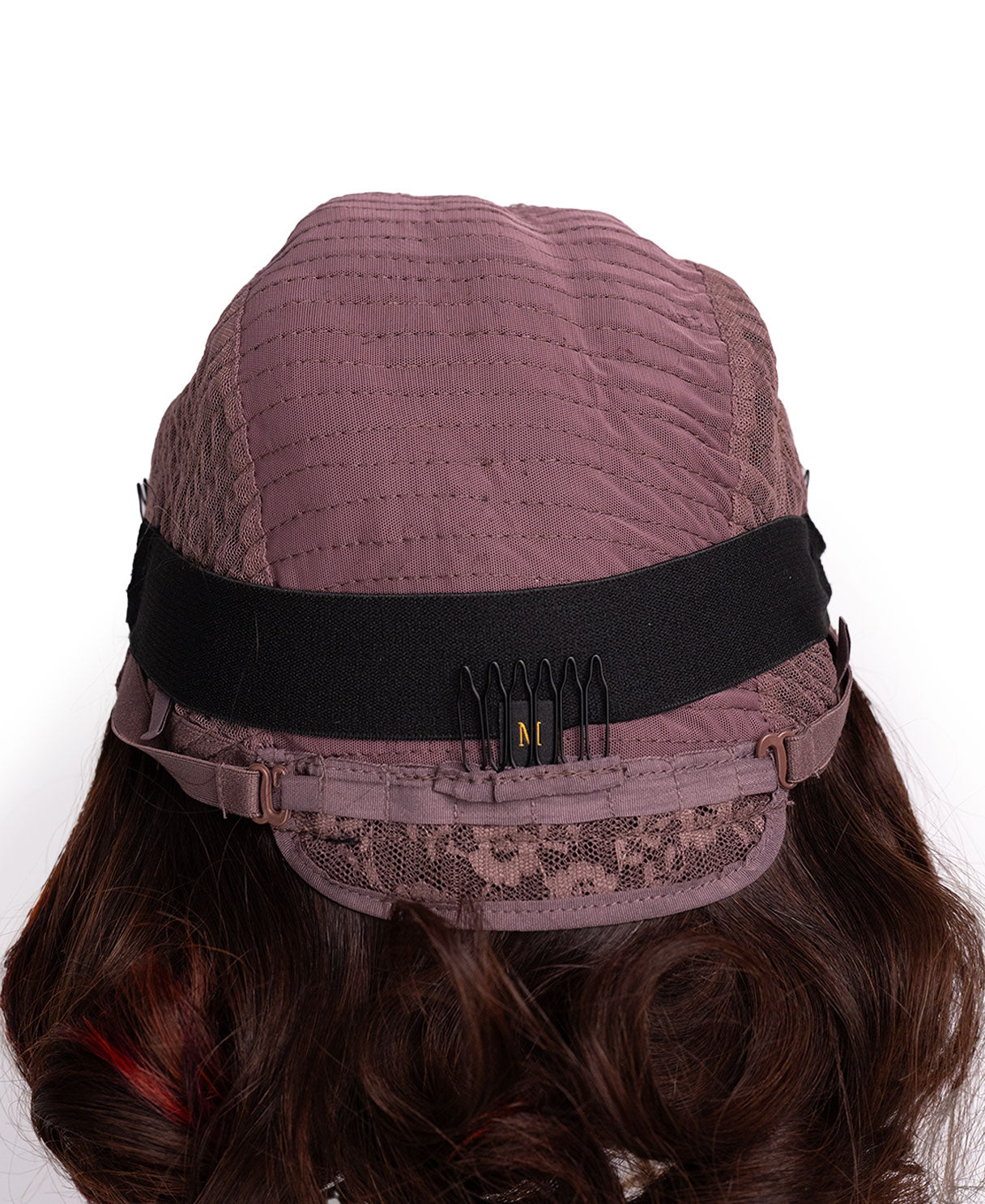 4x4 lace front wig - 10" - brown with colored highlights.