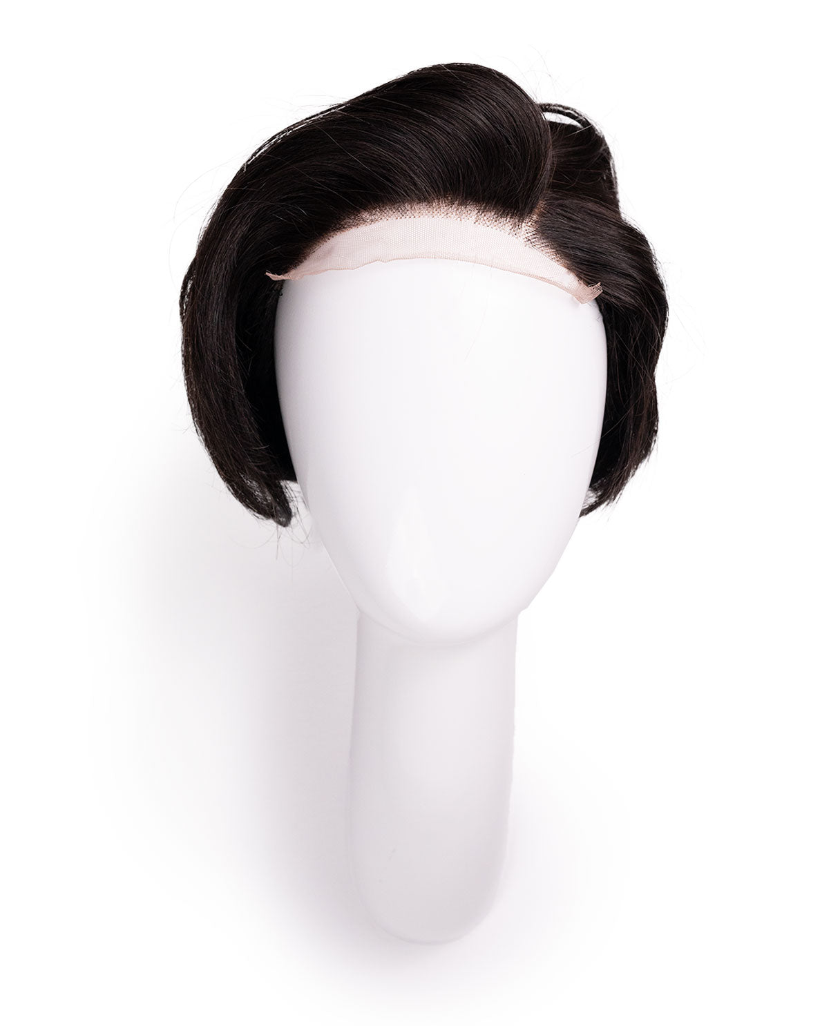 4x4 side bang lace front wig - 6" dark brown.