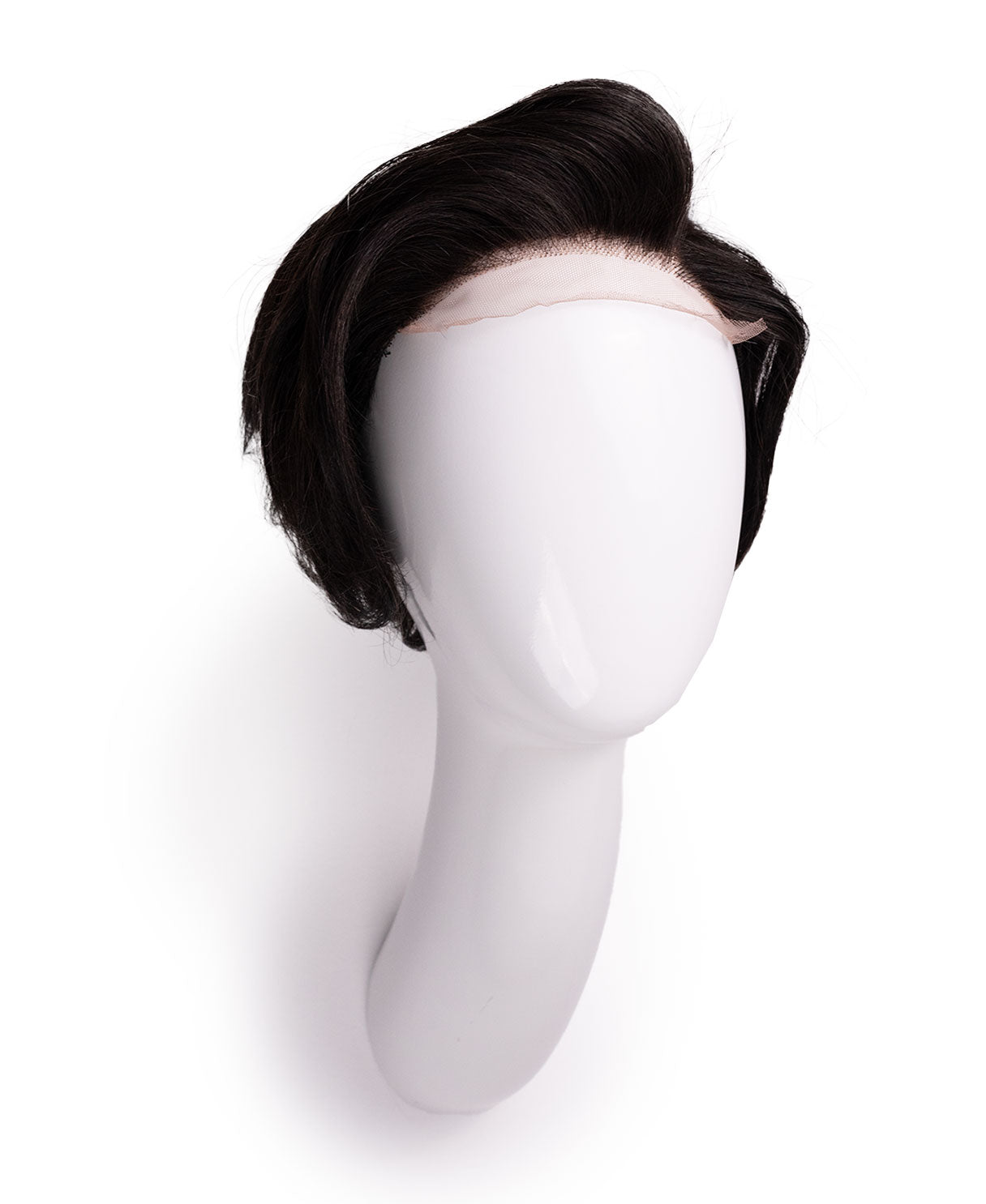 4x4 side bang lace front wig - 6" dark brown.