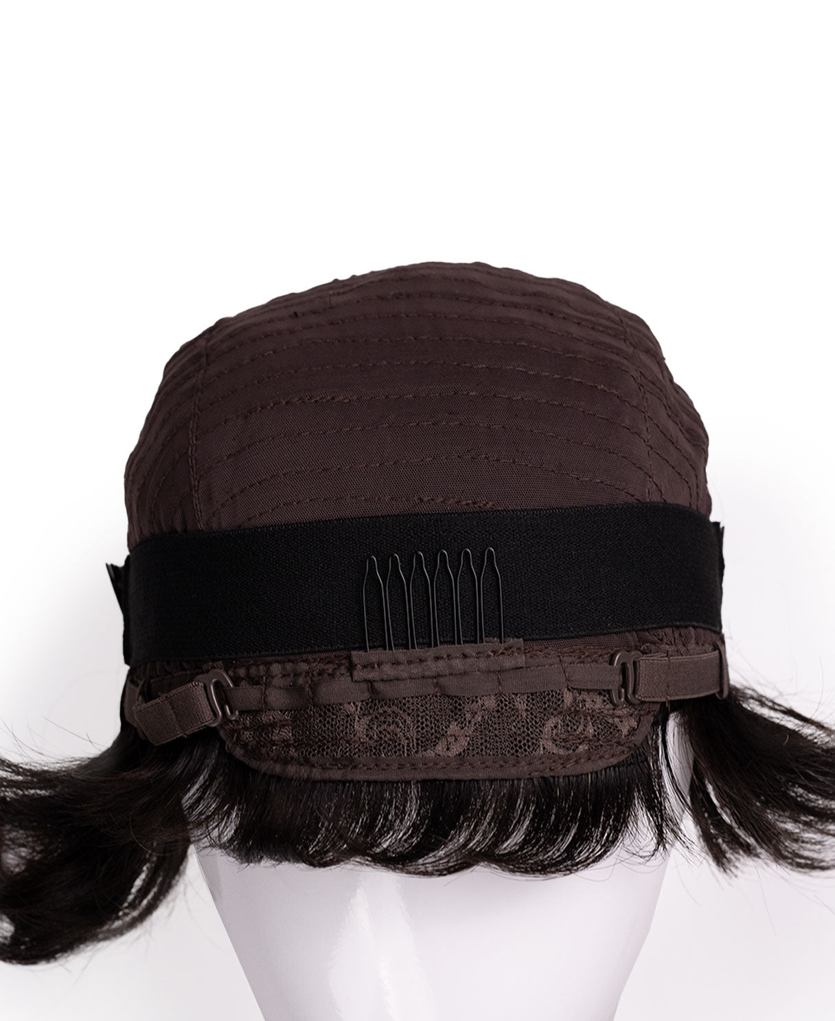 4x4 side bang lace front wig - 6" dark brown.