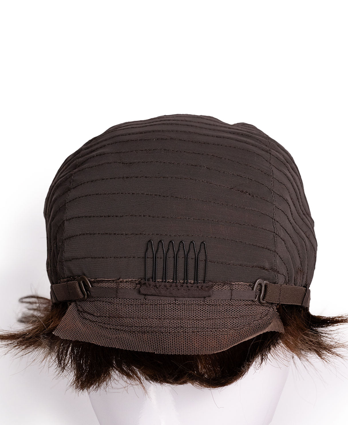 pixie cut human wig - 6" chocolate brown.