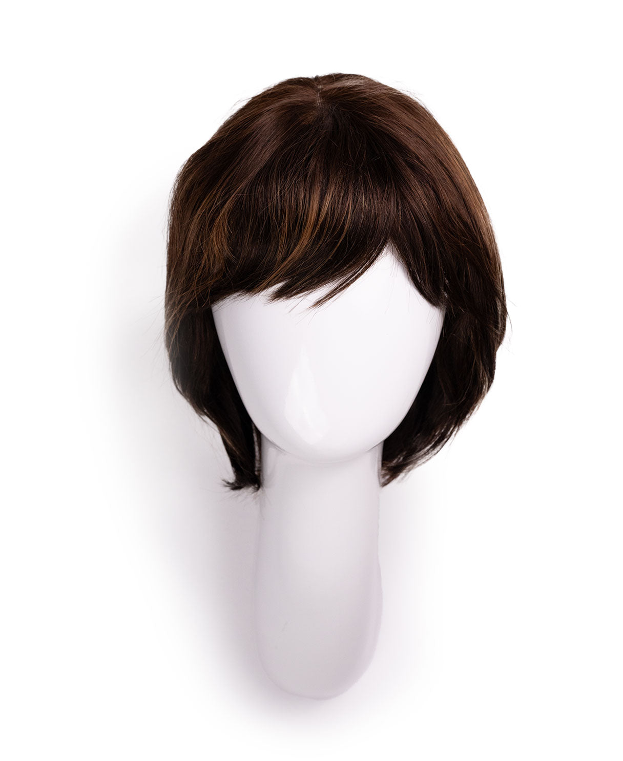 bob with side bangs - 10" brown highlights.