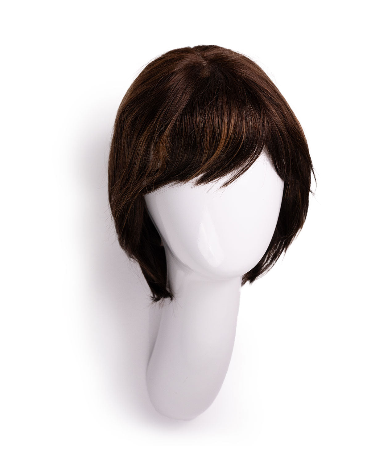 bob with side bangs - 10" brown highlights.