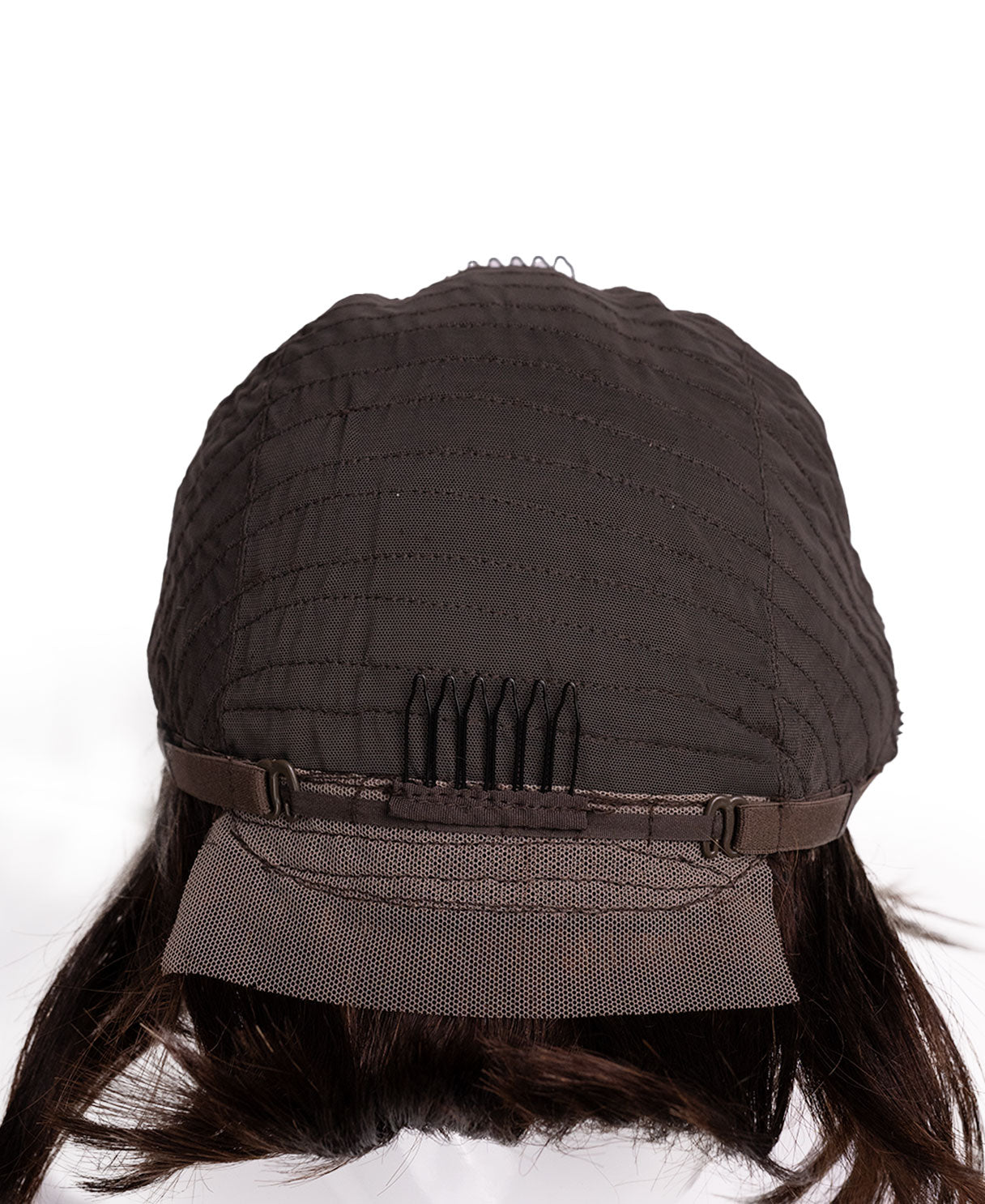 bob with side bangs - 10" brown highlights.