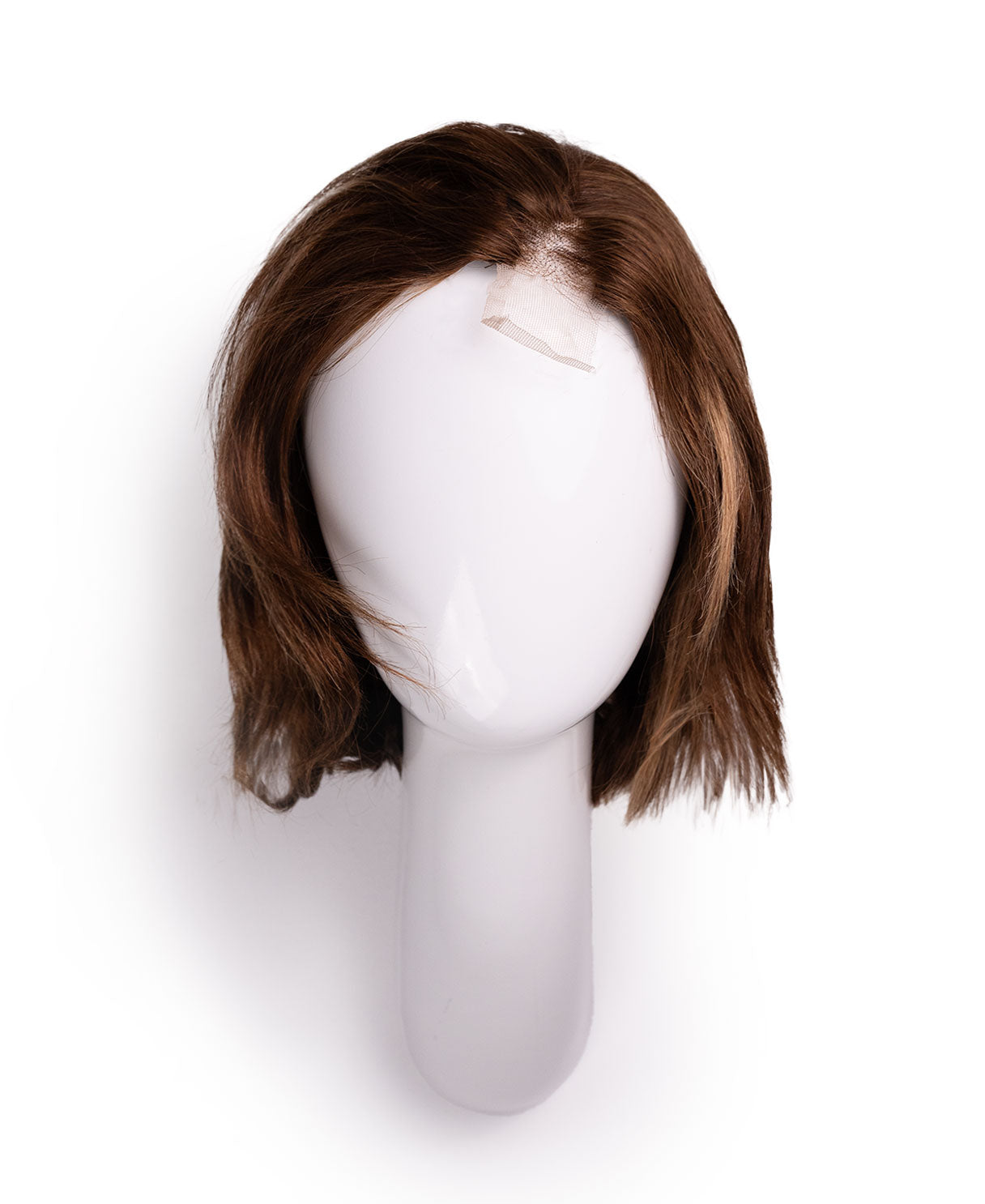 bob with side part - 10" blonde highlights.