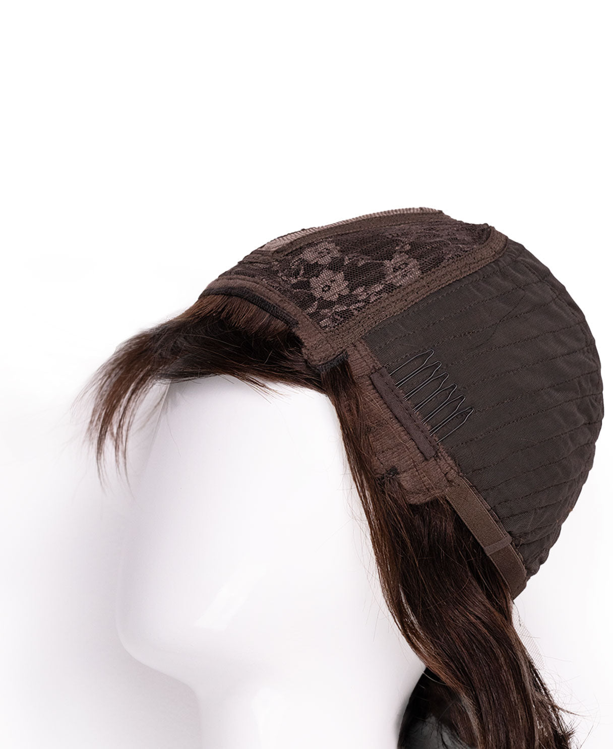 bob with side bangs - 10" brown highlights.