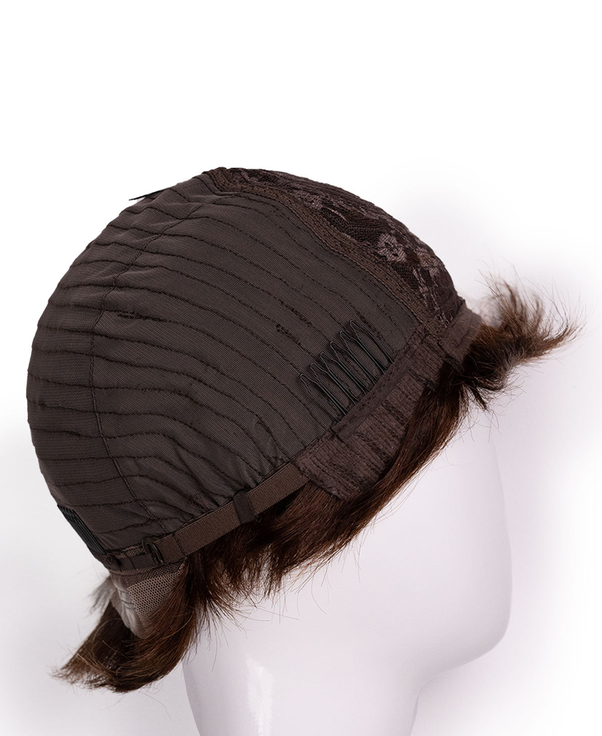 pixie cut human wig - 6" chocolate brown.