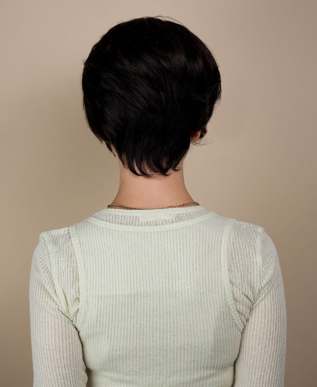 4x4 side bang lace front wig - 6" dark brown.