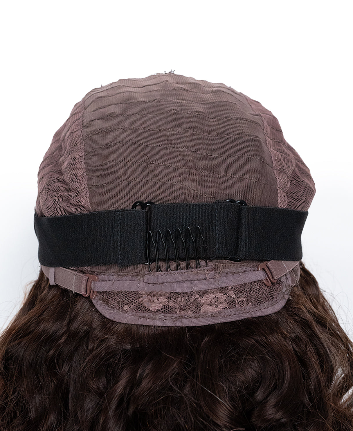 4x4 lace front human wig - 18" 3a curly brown highlights.