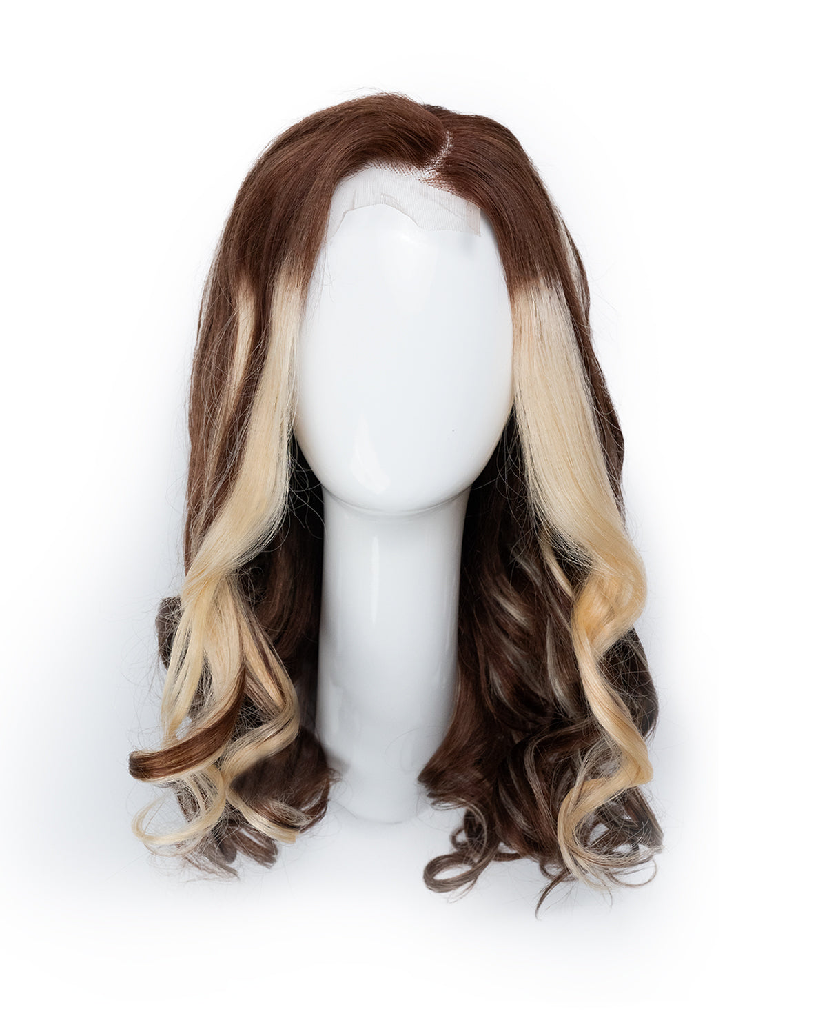 lace front human wig - 20" chunky highlights.