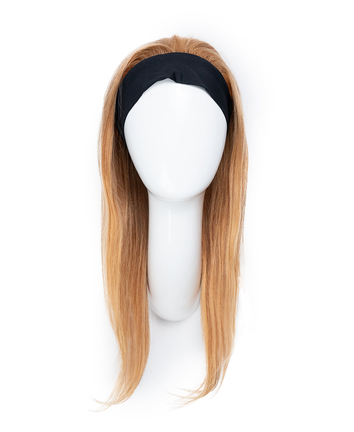 headband human hair wig - 18" strawberry blonde.