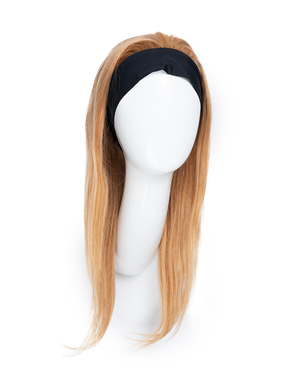 headband human hair wig - 18" strawberry blonde.