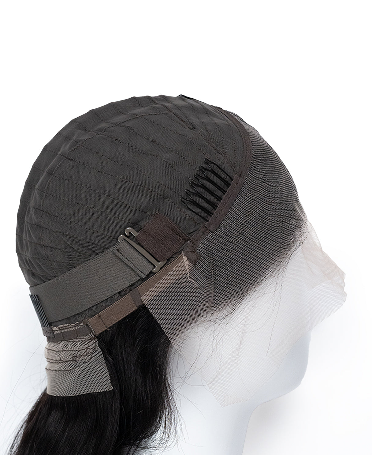 lace front wavy human wig - 18" natural black.